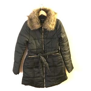 Women's Parka Jacket w/Faux Fur Trimmed Collar